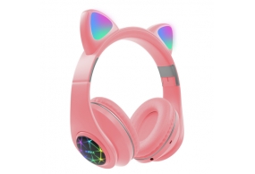 Słuchawki Kocie Uszy Bezprzewodowe BLUETOOTH Nauszne Kolory RGB Dla Dzieci